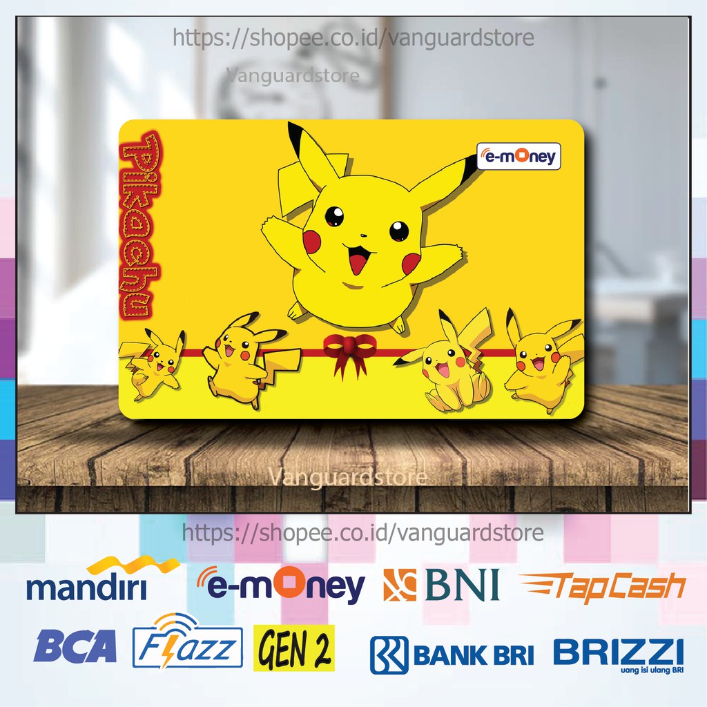 KARTU E MONEY E TOLL PIKACHU LUCU POKEMON 15 EMONEY MANDIRI FLAZZ TAPCASH BRIZZI