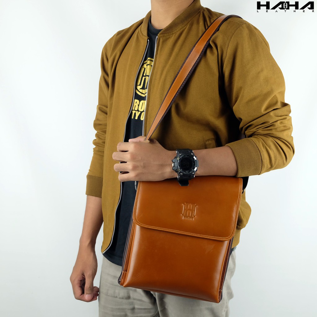 BELLARD Tas Kulit Sapi Slingbag Tas Selempang Tas Pria Laki Tas Tablet - Originale Leather Bag