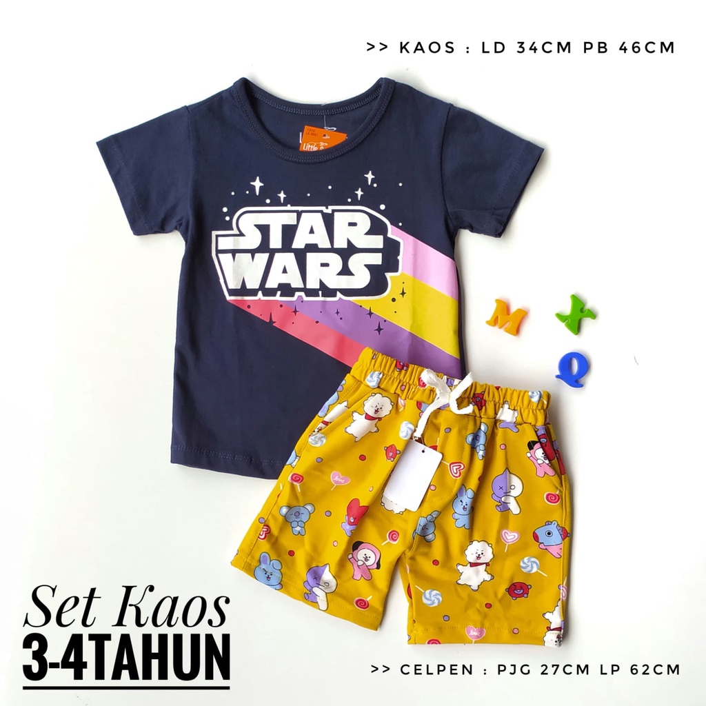 Setelan Kaos + Celana Anak Perempuan 1 - 4 Tahun PROMO!