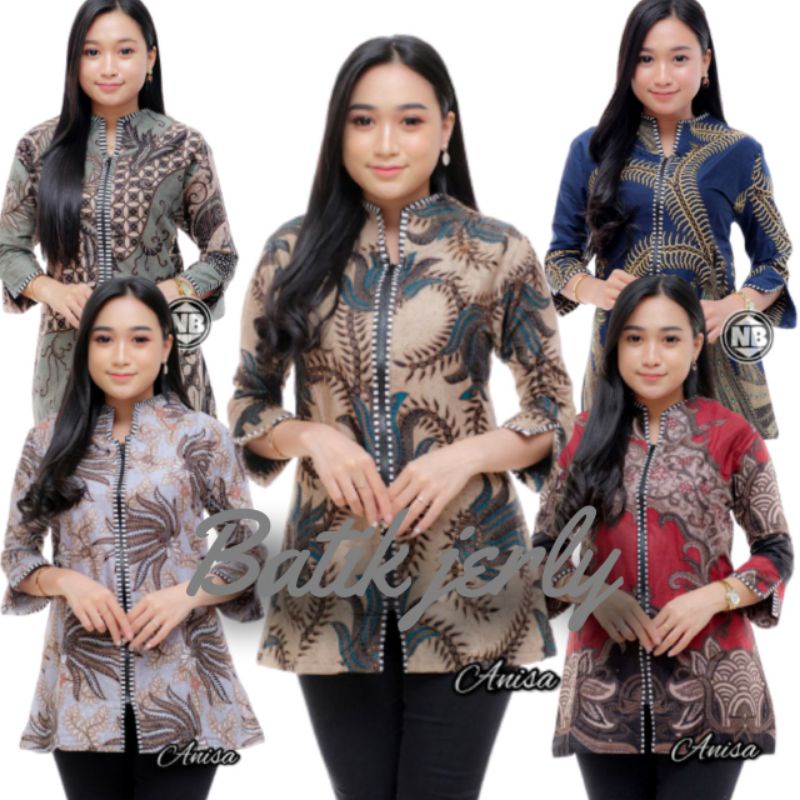 Blouse Batik Atasan Batik Wanita Blus Kantor Premium Eksklusif By Batik Jerly