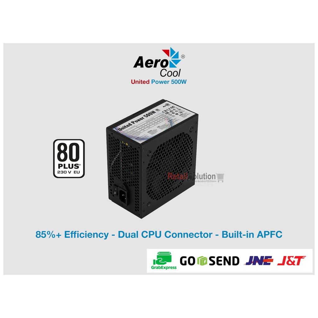 PSU Aerocool United Power 500W - 80+ Plus White Power Supply