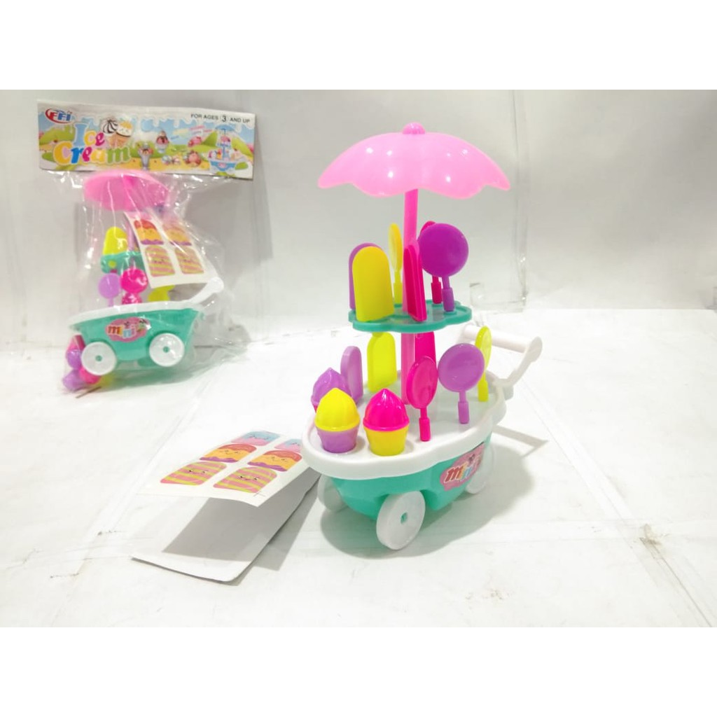 Mainan Anak Ice Cream Dorong - ice Cream Stroller Mini - FI526 / fi529