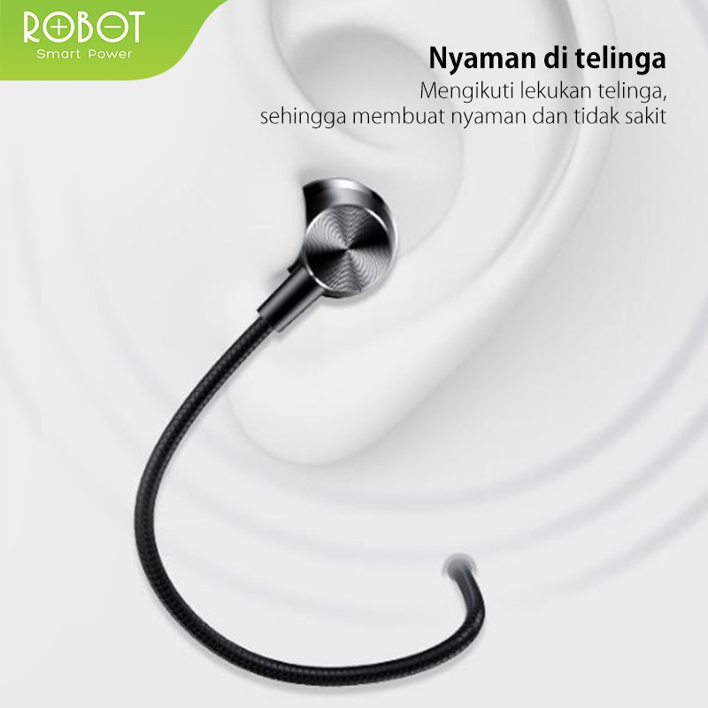 Headset Robot RE101S Wired Headset Wired Earphone Bass Android iPhone Original – Garansi 1 Tahun-8