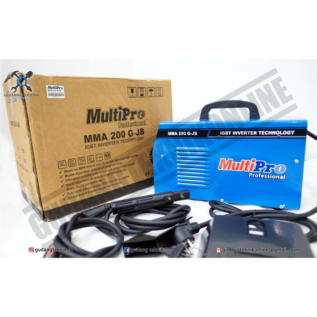 MESIN TRAVO LAS INVERTER MULTIPRO MMA 200 G-JB