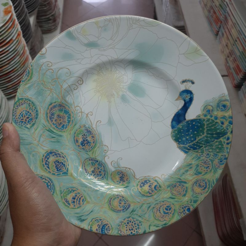 SALAD PLATE MERAK PEACOCK/PIRING KLASIK/PIRING SANGO/PIRING ANTIK