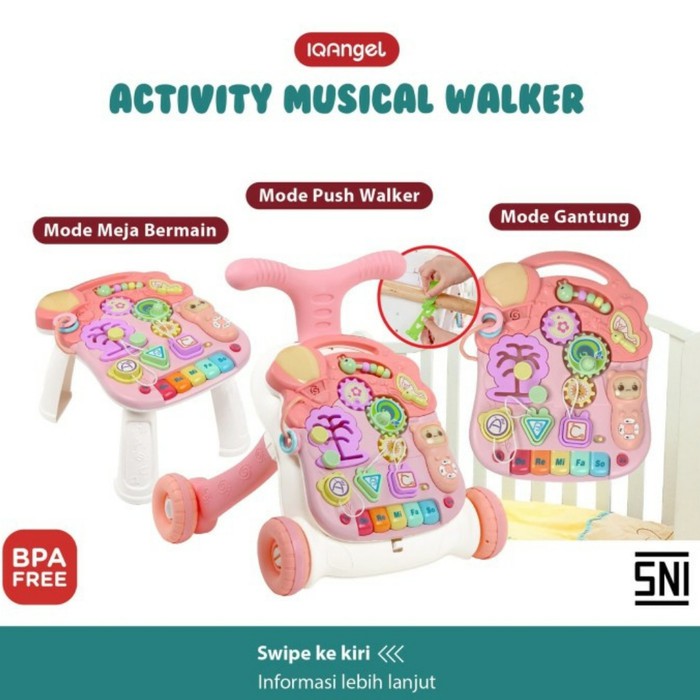 IQ ANGEL Musical Activity Walker Baby Push Walker with Toys