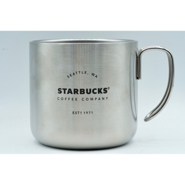 Starbucks Mug Mugs Gelas Stainless Steel Silver - Seattle 1971