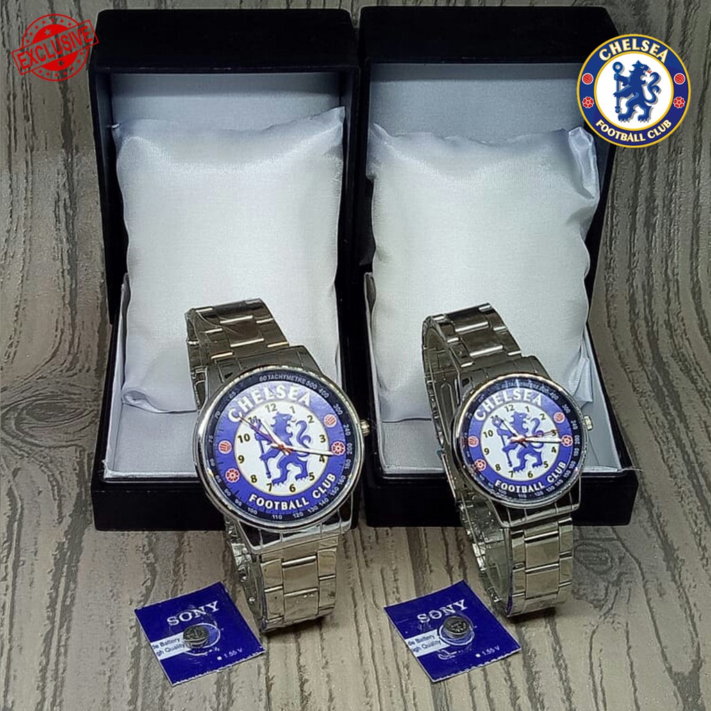 Jam Tangan Couple CHELSEA Rantai Silver