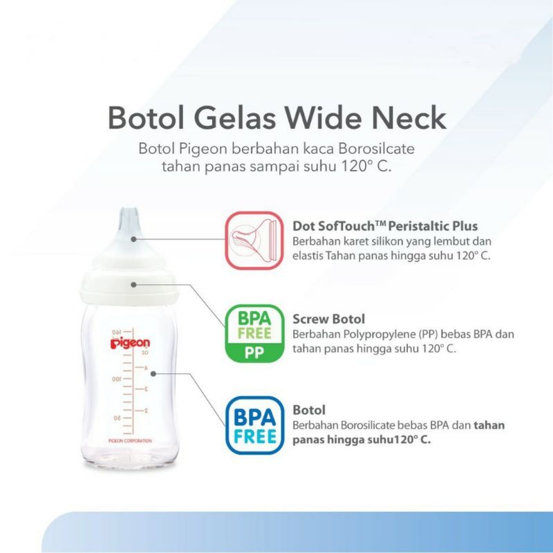 Pigeon Botol Wide Neck Peristaltic Plus 240ml