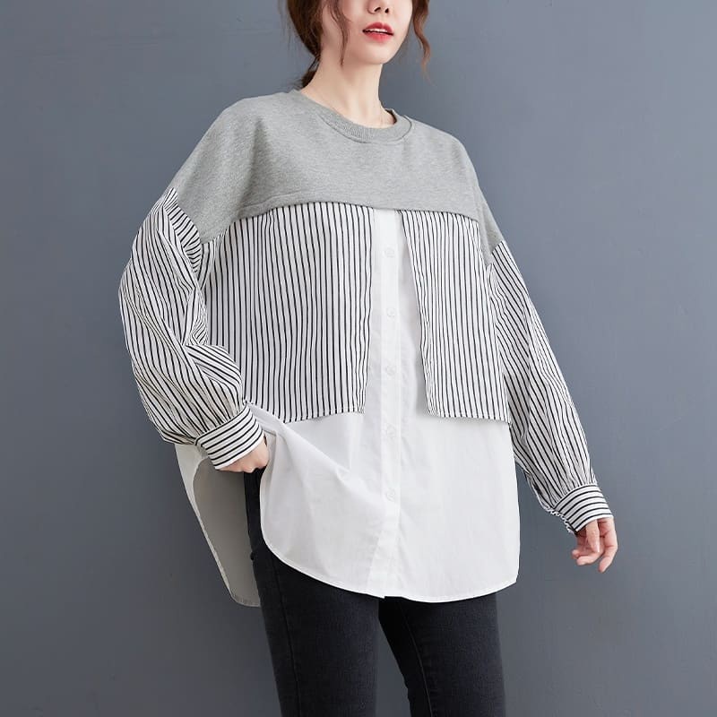 IRMA STRIPE BLOUSE - blouse korea / korean style / daily blouse / blouse hits / grosir blouse