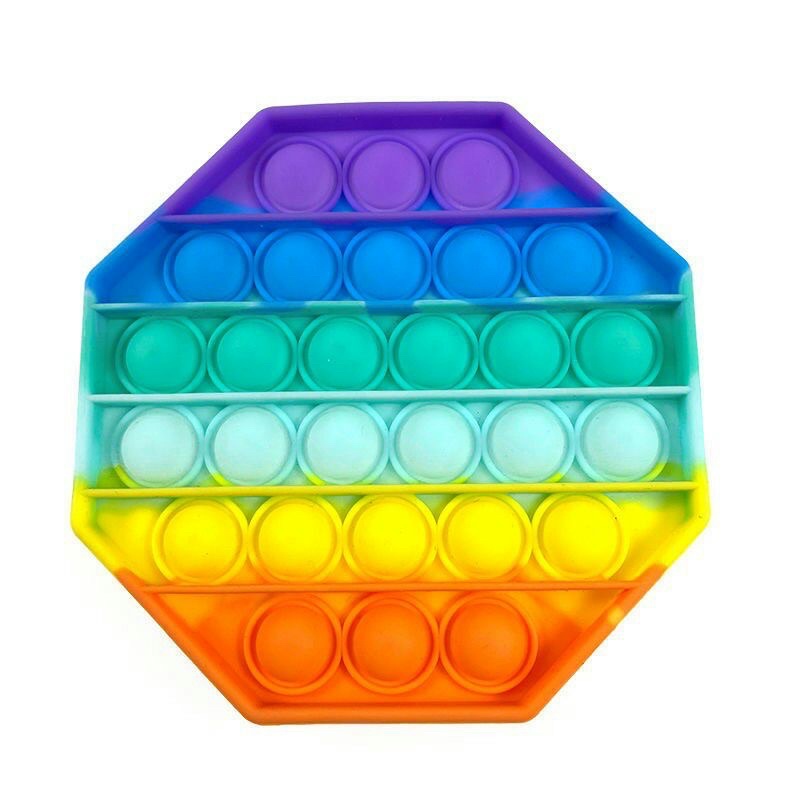 Pop It Fidget Push Bubble Toys Gelembung 3D RainBow Pelangi Karakter Mainan Anak - UA