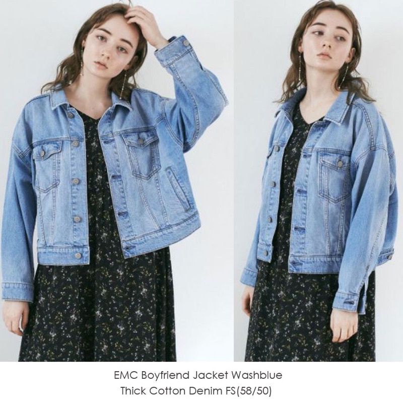 Jacket EARTH MUSIC &amp; ECOLOGY Jaket Jeans Loose / OVERSIZE Original Branded
