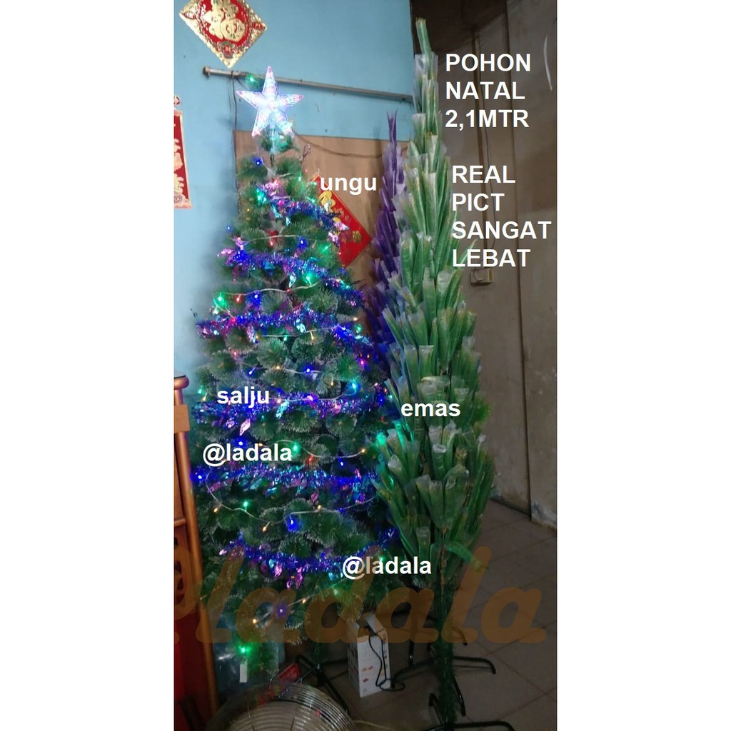 2,1Meter Pohon Natal Hijau Salju Emas 7feet 7AA 210 CM 2,1M Mtr Murah 2,1 M 6AA 5AA 6s 7aa 7s 7c 6c tinggi besar terang 1meter 2meter 6feet 7feet 8feet 5feet P210 AA210