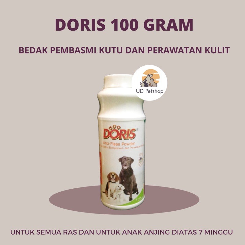 DORIS 100gr – Bedak Anjing Pembasmi Kutu dan Perawatan Kulit untuk Anjing