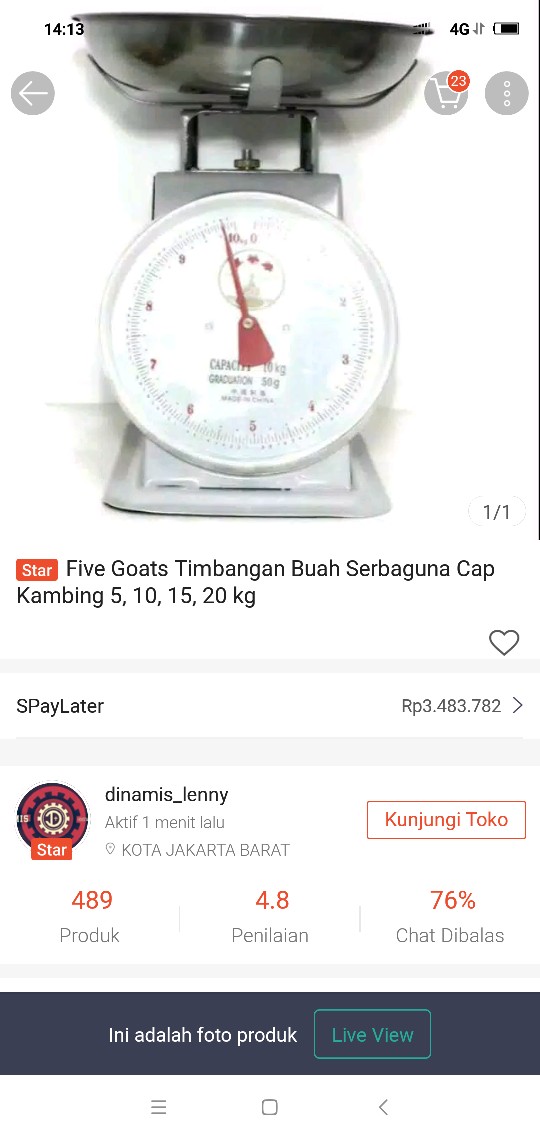 Five Goats Timbangan Buah Serbaguna Cap Kambing 5, 10, 15, 20 Kg