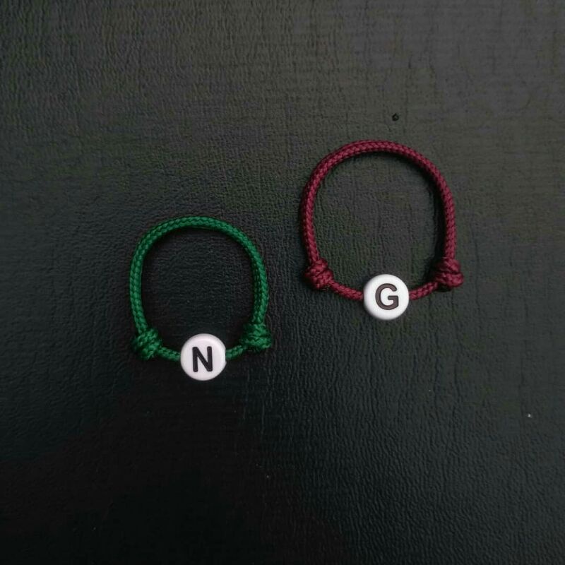 Cincin Inisial Tali Paracord | Cincin Couple Tali