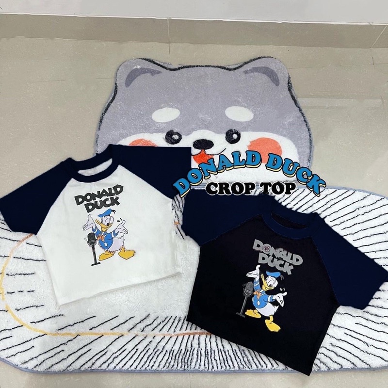 BEFAST - ZGW OOTD Kaos Crop Top NADINI / Donald Duck Crop Top (LD 88, P 40) / Atasan Kaos Crop Top Wanita / Tshirt lengan Pendek / Kaos Santai / Kaos Motif / Terbaru 2022 / Tshirt Casual Wanita Remaja Kekinian