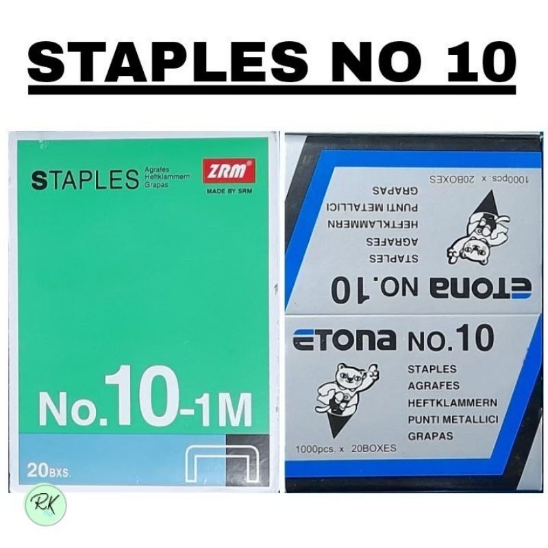 

Isi Hekter Staples ETONA No. 10 / ZRM No. 10 - 1M (1pack / 1 box kecil)