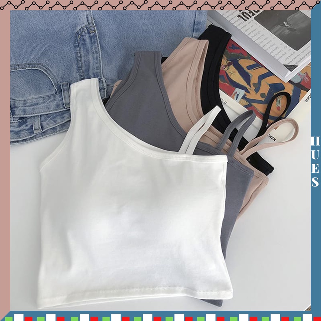 HUES.ID Tank Top Wanita Dengan Tali Strap Dan Bahan Adem Bergaya Tanktop bra 1096