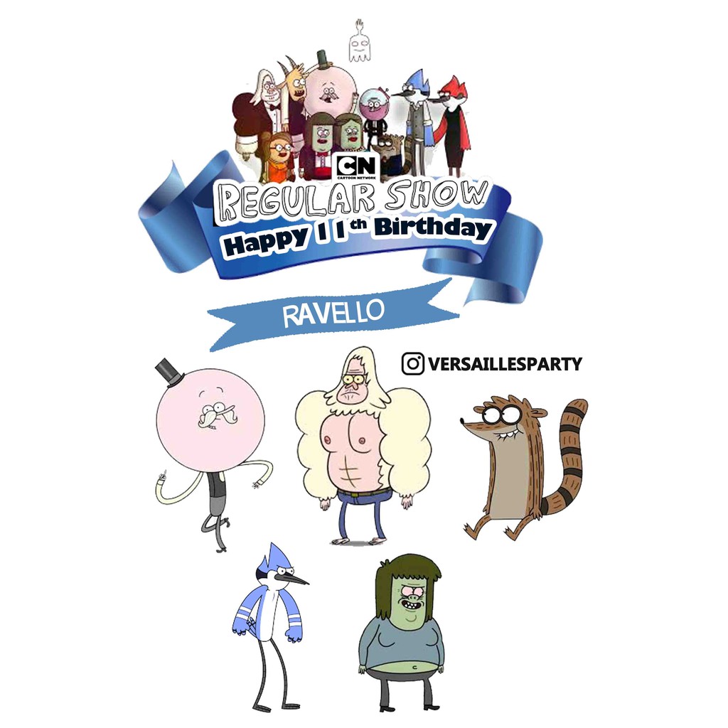 CakeTopperRegularShow/TusukanKueRegularShow/DekorasiKueRegularShowCartoon/TopperKueCustom