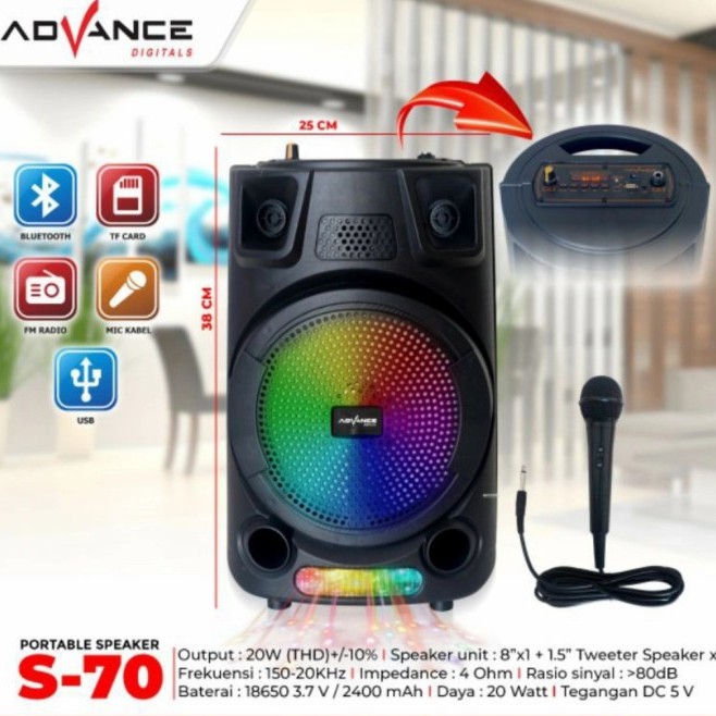 Speaker Portable Advance S70/Speaker Meeting (PENGIRIMAN KHUSUS OJEK ONLINE)