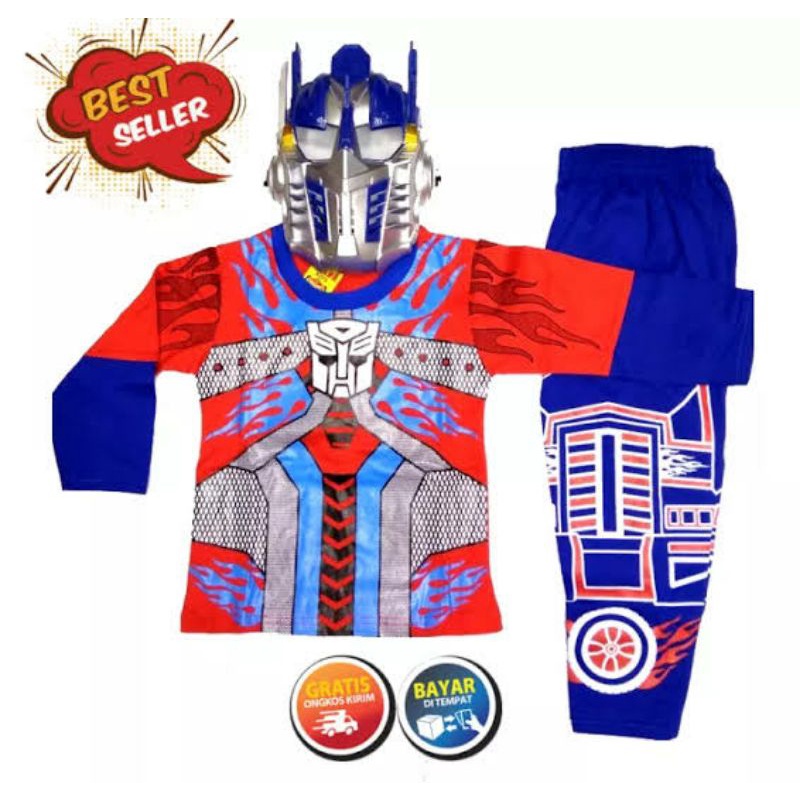 KOSTUM BAJU ANAK TRANSFORMERS ROBOT TERLARIS / SETELAN ANAK BAJU TRANSFORMERS