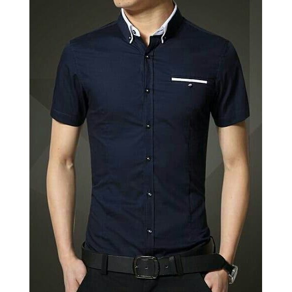 [KEMEJA RIAN NEVY SC] kemeja pria katun stretch navy