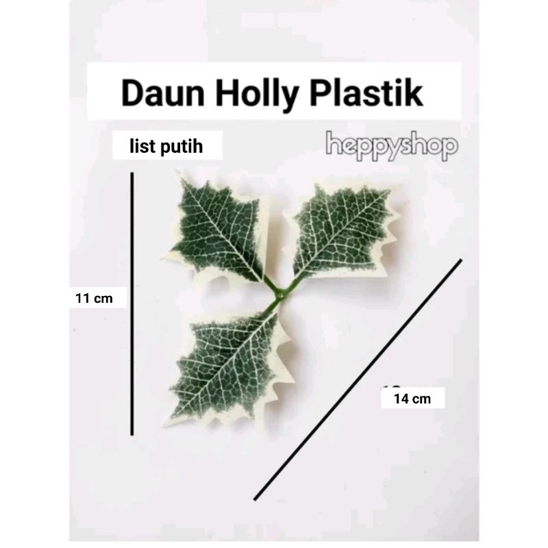 Daun Holly Plastik Cherry Berry Dekorasi Parcel Hampers Natal Merry Christmas