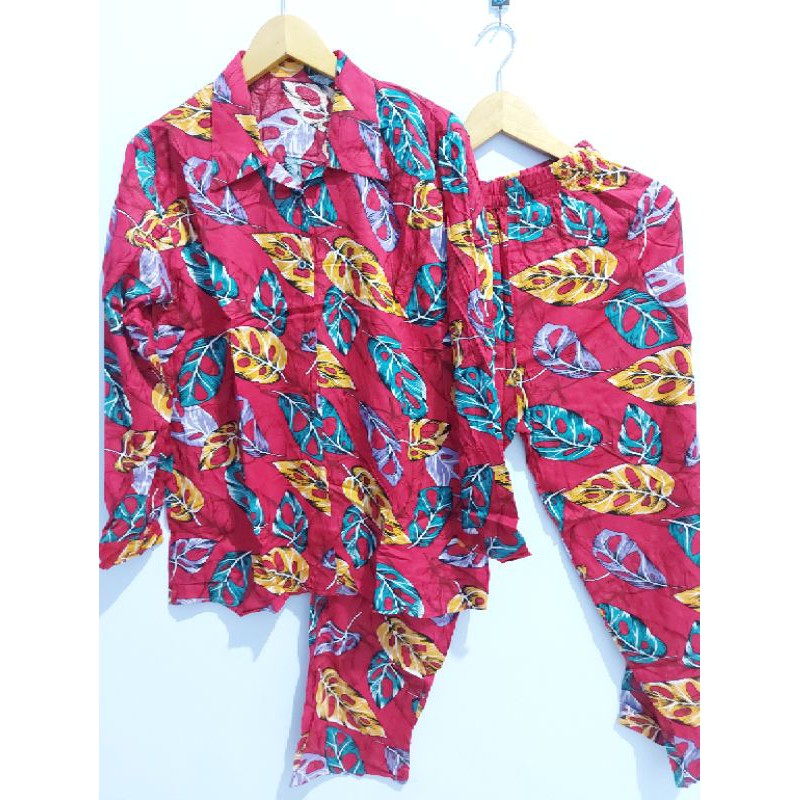 ONE SET/SETELAN PAJAMAS WANITA DEWASA LD 110 CM TYE DYE RAYON VISCOSE PREMIUM-18