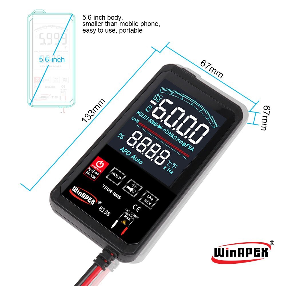 Digital Multimeter Touchscreen AC/DC Voltage Tester / Alat Pengukur Arus Listrik