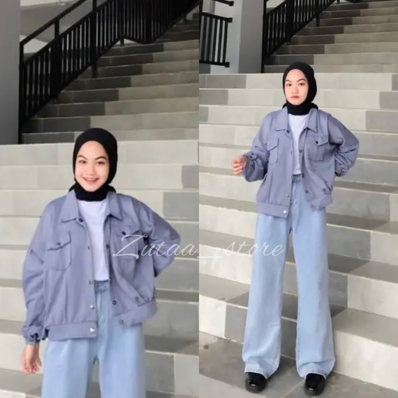 VALERY SWEATER JACKET CROP OLIN BUTTON OVERSIZE // JAKET CROP PREMIUM