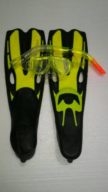 PAKET SNORKEL SEAL+ FIN KAKI KATAK WHALE