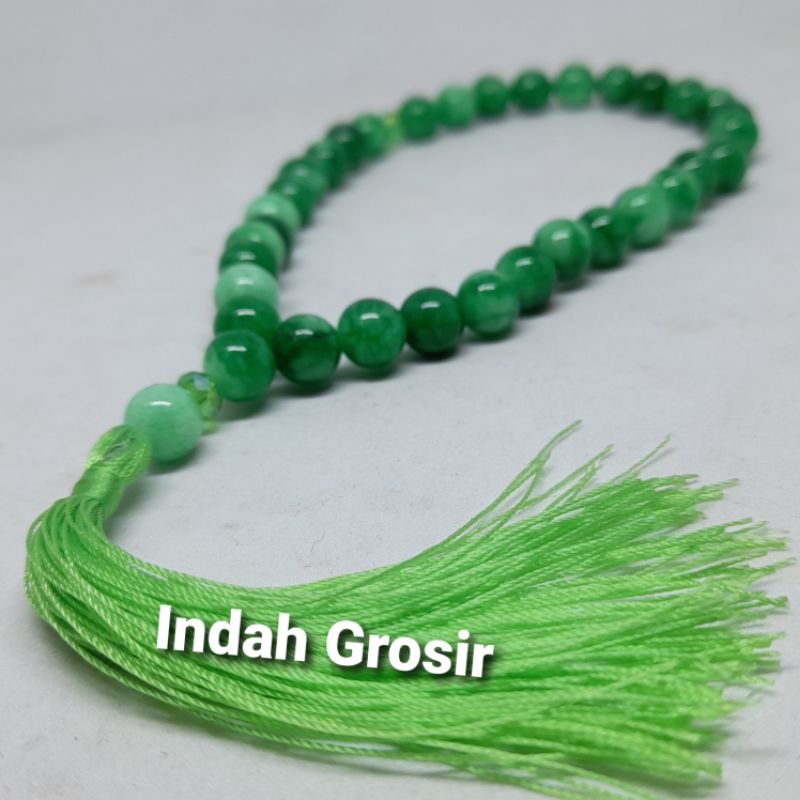 Tasbih Batu Giok Original 33Butir 8mm