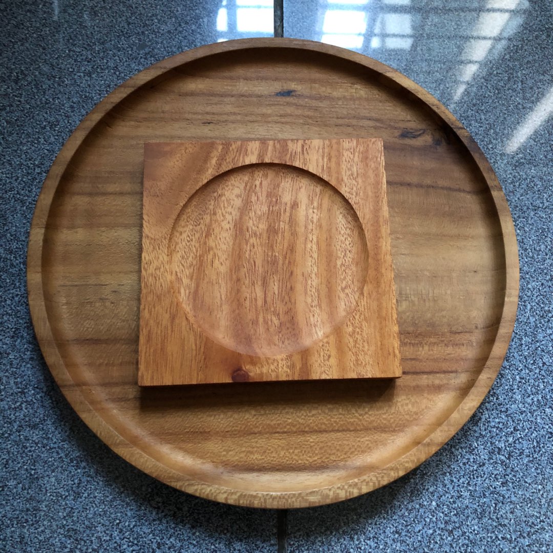 Piring Kayu Jati D. 20cm / Teak Wood Plate