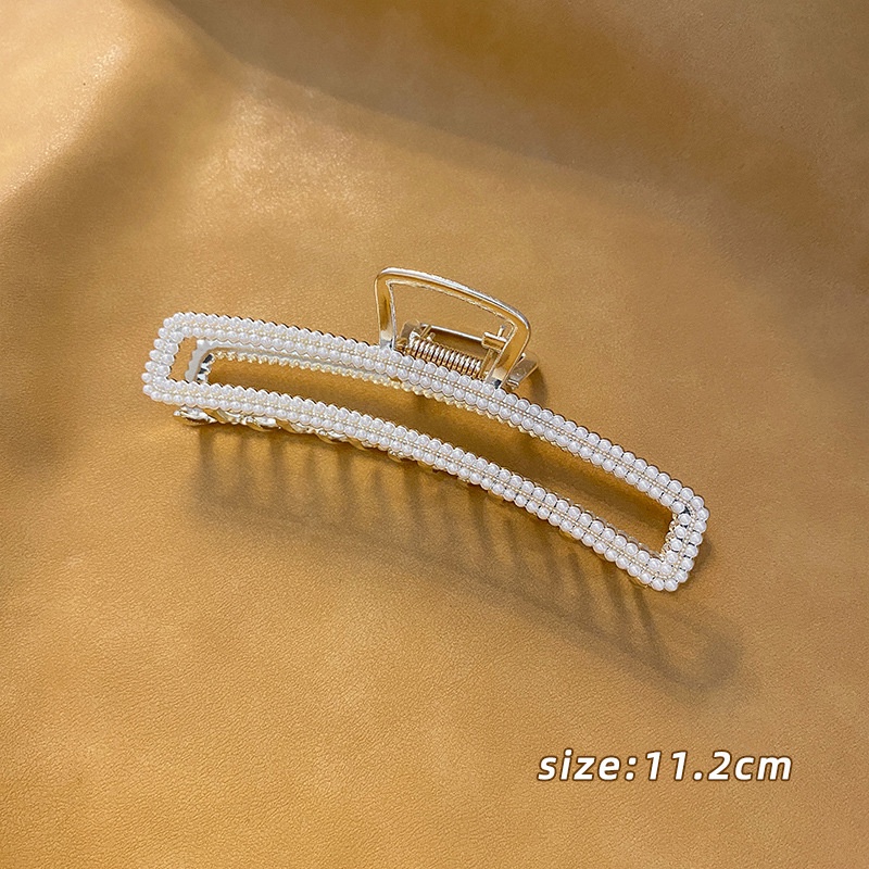 Jepit Rambut Bentuk Hiu Aksen Mutiara Dan Berlian Imitasi Untuk Wanita