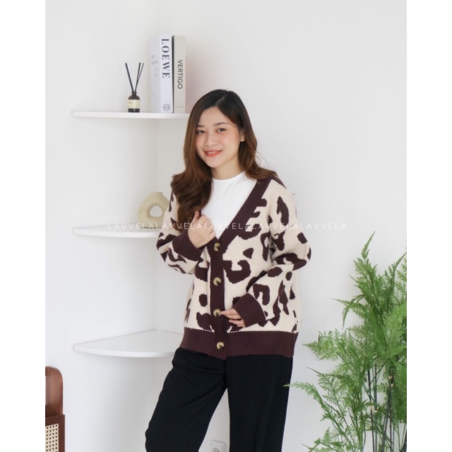 ZOYA ANIMAL PRINT CARDIGAN IMPORT LAVVELA