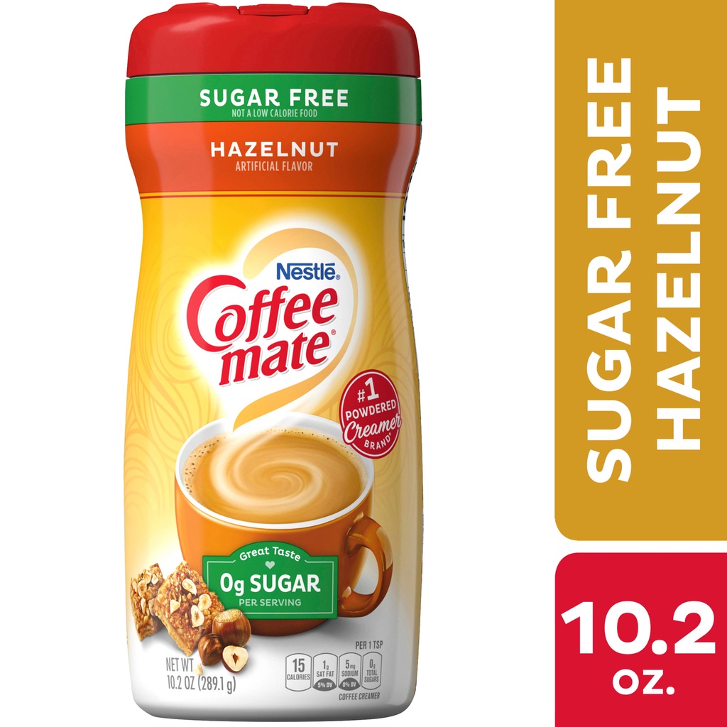 

Coffee Mate Sugar Free Hazelnut Powder Coffee Creamer 289.1 Gram