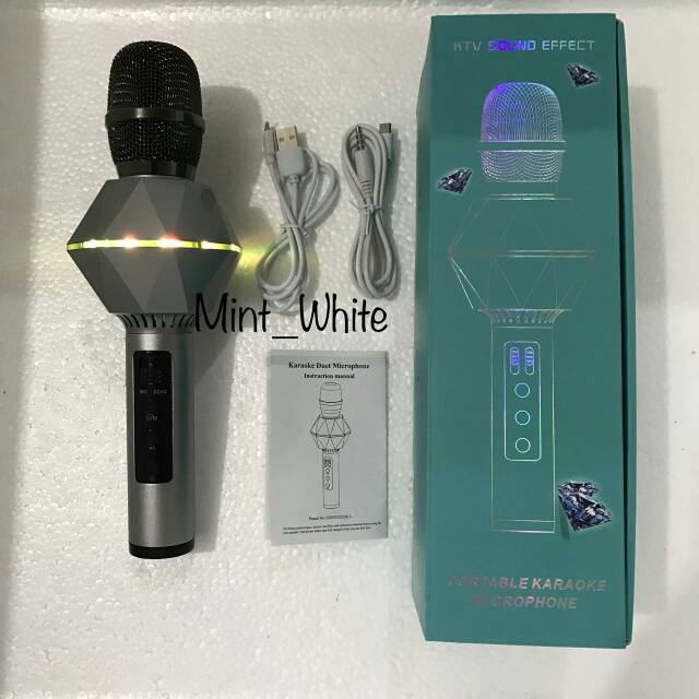 New!! Mic Karaoke Blind Diamond K7 Lampu Warna / Microphone Wireless K-7 / Bisa Turn OFF vocal asli