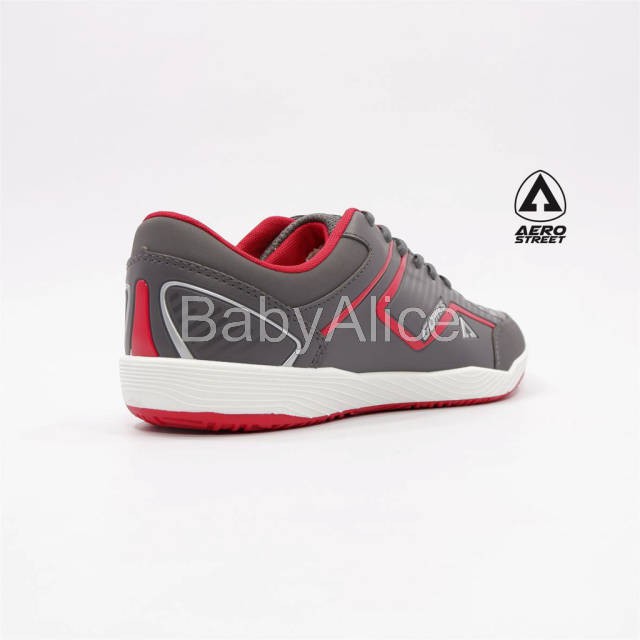 Aerostreet 39-42 Gowes Abu Merah - Sepatu Sneakers Casual Sport Sekolah Pria Wanita Aero Street