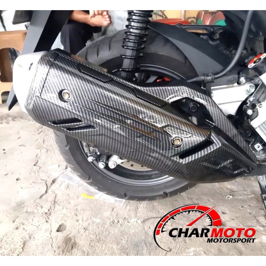 Cover Knalpot Honda Vario 160 PCX 160 Carbon / Tutup Karbon Nemo PNP - Charmoto