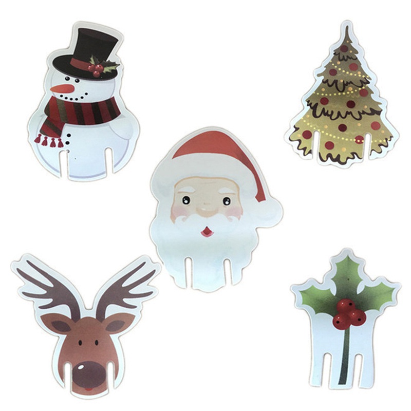 10pcs Kartu Gelas Wine Desain Snowman Untuk Dekorasi Natal / Ulang Tahun / Pernikahan