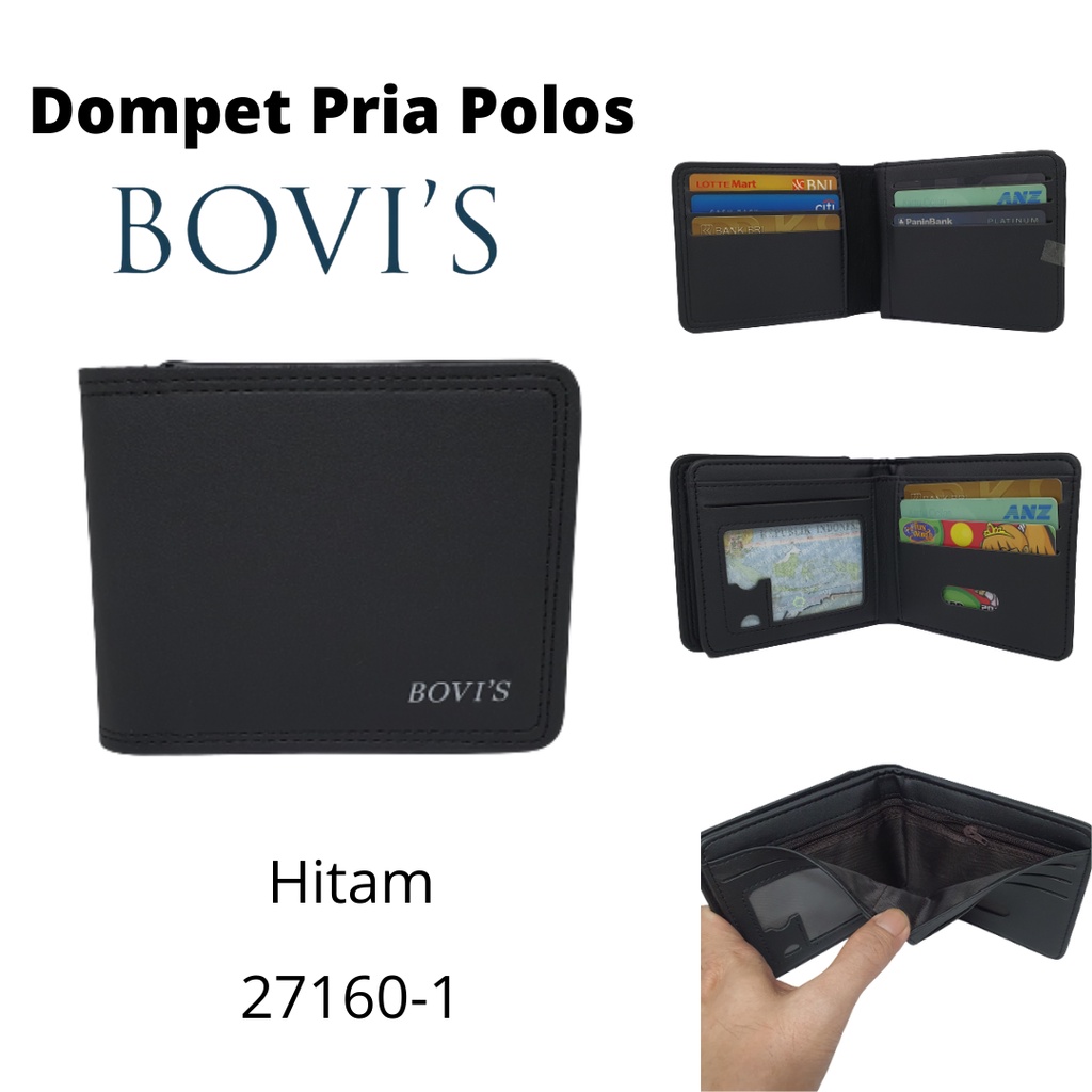 Dompet Pria Kulit Distro Anak Muda Branded Original Murah | Dompet Cowok Polos Logo Bovis (27160-1)