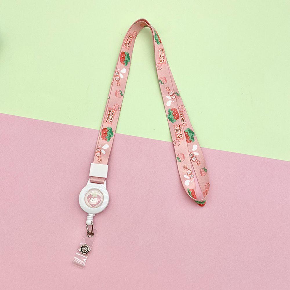 Lanfy Tali Lanyard Retractable Dengan Klip Holder Kartu ID Untuk Sekolah / Kantor