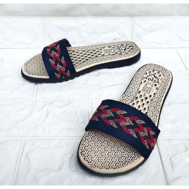 Sandal Selop Rajut Turki Wanita Santai Casual Flat Terlaris