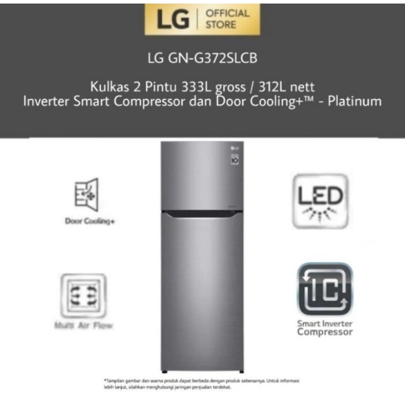 KULKAS LG GN-G372SLCB INVERTER + DOOR COOLING 2 PINTU