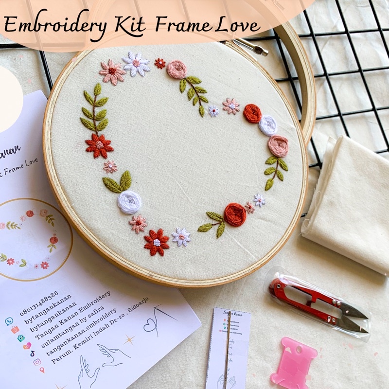 Embroidery Kit Frame Love 20 cm