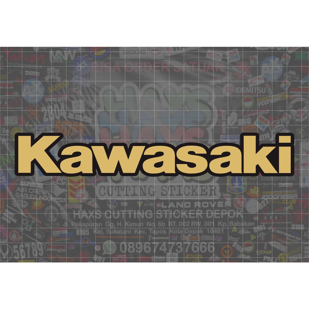 Cutting Sticker Kawasaki Ukuran 19 Cm