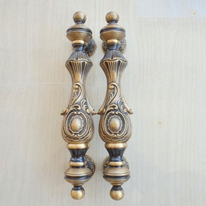 GAGANG PINTU HANDLE PINTU KUNINGAN 35CM MOTIF UKIRAN