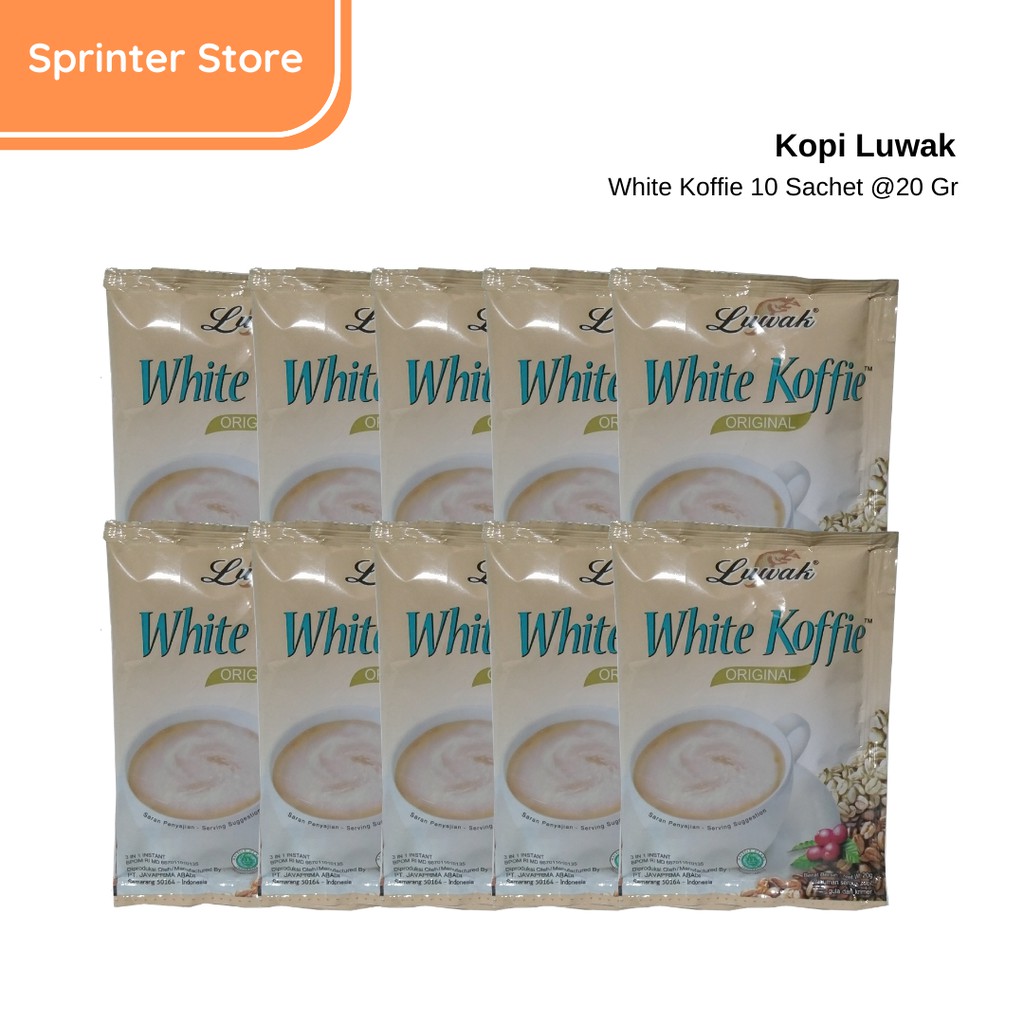 

Kopi Luwak White Koffie Original 1 Renceng isi 10 bungkus X 20gr