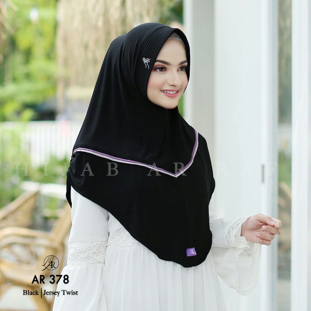 Jilbab Arrafi Hijab Instan AR 378 Variasi Kerut Samping Matt Jersey Twist